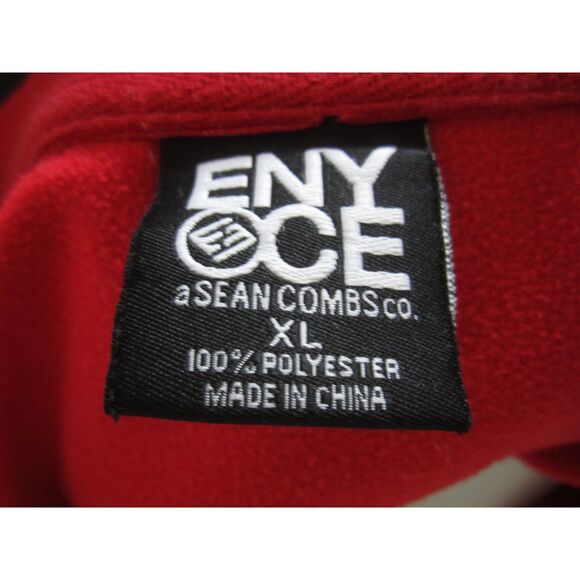 VINTAGE Y2K ENYCO RED TRACK JACKET STRIPED KNIT COLLAR, CUFFS SIZE XL PERFECT - Picture 5 of 7